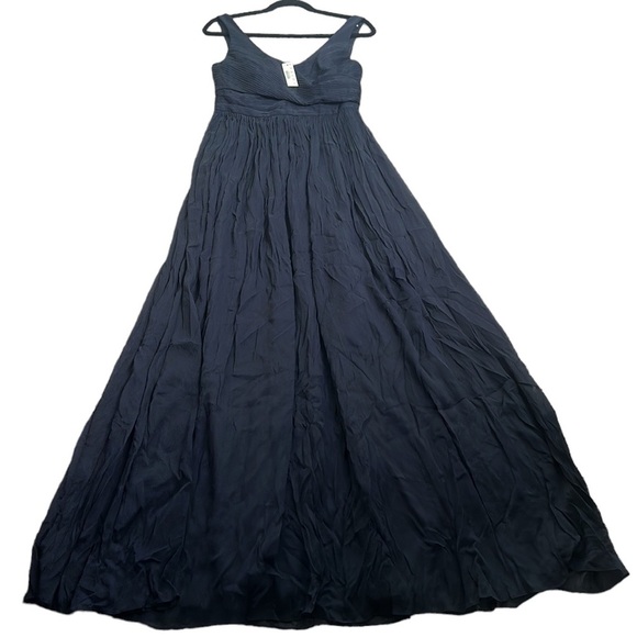 J crew navy blue slik maxi dress size 8p new whimsigoth - Picture 2 of 9